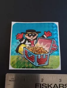 Vintage Stickers McDonalds Prism Sticker Mod VTG 1988 Hamburgler Treasure Coins - Picture 1 of 4