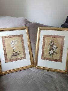 Flower Pictures Framed Gold Prints In Gold