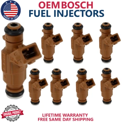 8pcs OEM BOSCH FUEL INJECTORS FOR 2001, 2002, 2003 Mercedes-Benz CLK430 4.3L V8 - Image 1 of 3