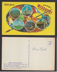Hello from Missouri Multi-View Chrome Postcard Unused - Bild 1 von 3