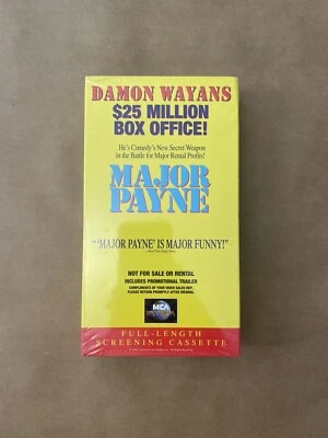 PROMO SCREENER Major Payne VHS Movie Sealed  - Image 1 of 2