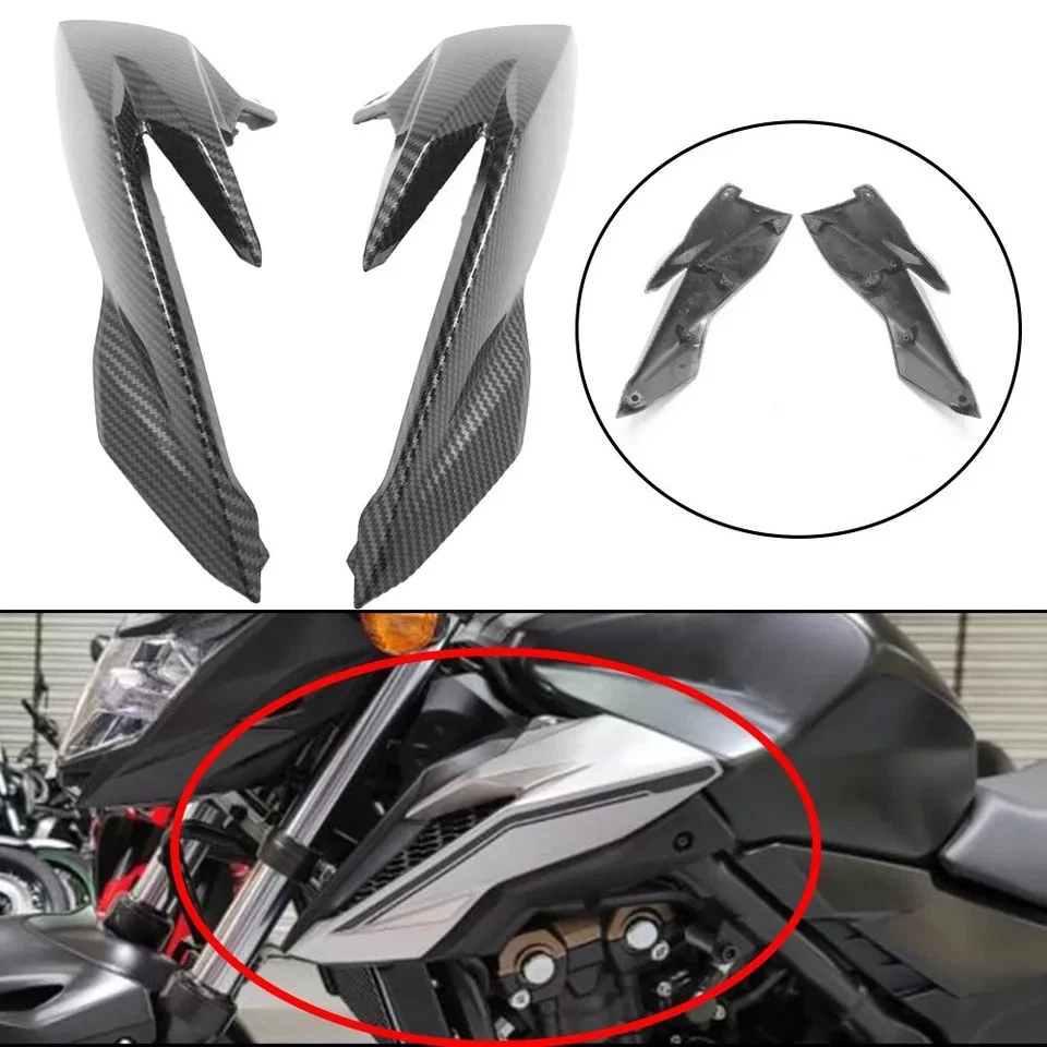 Carenado superior de fibra de carbono de ventilación de aire del tanque delantero para Honda CB500F 2016-2018 Foto 1 de 4