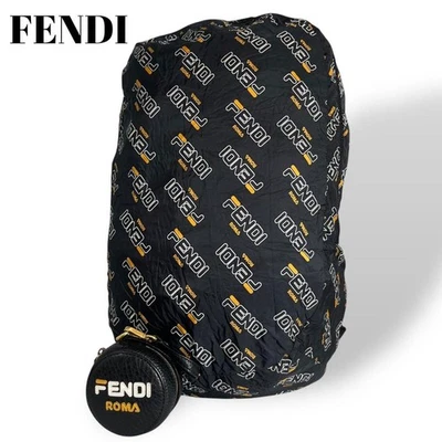 FENDI Zucca Embalable Eco Bolso Mochila Mochila Nylon Negro De Colección De Japón Foto 1 de 4