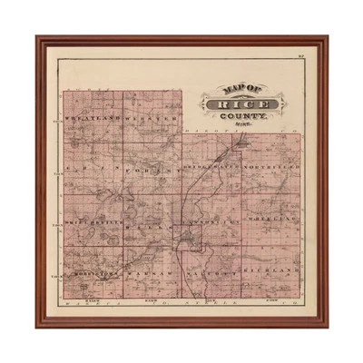 Old Map of Rice County, MN 1874 - Vintage Minnesota Art - Image 1 of 4