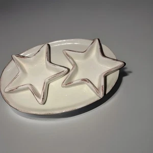 Pottery Barn Holiday Star Salt And Pepper Tray 3 pc. Set - Picture 1 of 8