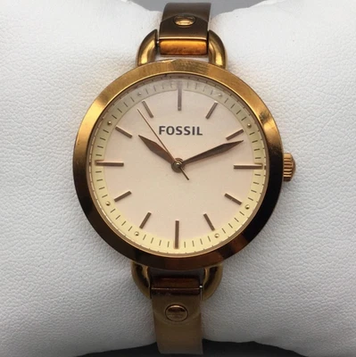 Reloj Fossil Mujer Tono Dorado 32mm Acero Inoxidable Pulsera Batería Nueva 6.25" Foto 1 de 4