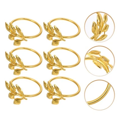  Fermatovaglioli Oro Anelli Di Tovagliolo Unici Porta Portatovaglioli - Immagine 1 di 4