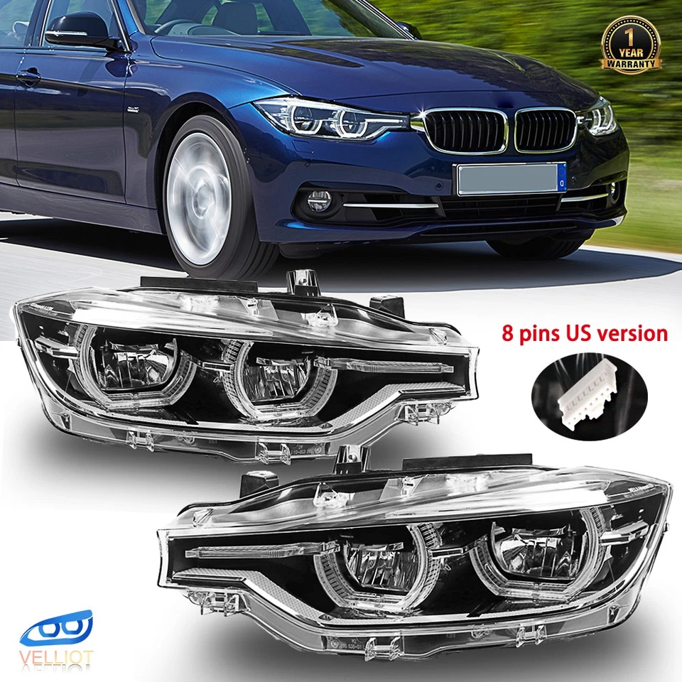 For 2016-2019 BMW 3 Series F30 F31 LED Headlight No AFS  Driver/Passenger Foto 1 de 4