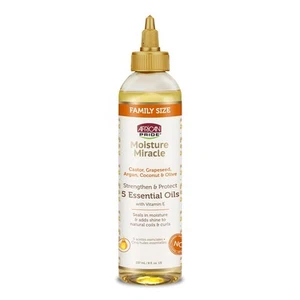 African Pride Moisture Miracle 5 aceites esenciales para el cabello con 8 fl oz (paquete de 1) - Imagen 1 de 7