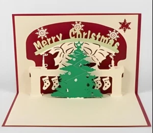 NEW! Merry Christmas Tree 3D Pop Up Holiday Greeting Card Christmas FAST SHIP! - Picture 1 of 1