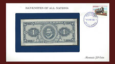 1968 Nicaragua Banknote Of All Nations 1 Cordoba Franklin Mint GEM Unc B-21