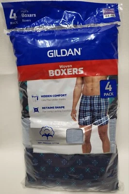 Paquete de 4 boxers tejidos Gildan para hombre talla 2XL 44-46 algodón premium suave  Foto 1 de 3