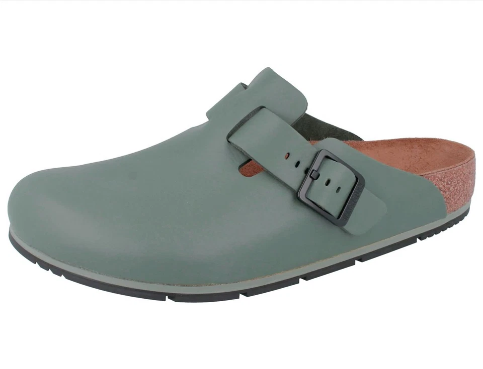BIRKENSTOCK Boston Pro Herren Clogs thyme grün normale Weite beschichtetes Leder - Bild 1 von 1