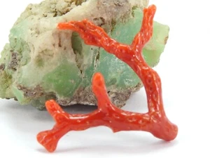 Natural Red Coral Polished Rough Stick For Jewelry Making 37X4MM - Picture 1 of 8