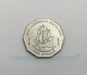 1995 East Caribbean States 1 Dollar Coin, KM #20 Uncirculated / Ship - Picture 1 of 2
