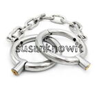 Stainless Steel Chain Restraint Men Women Metal Lock Key Couple Handcuff