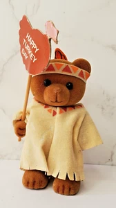 Thanksgiving Teddybär Geschichte Indianer Indianer Kleid beflockt Applaus 1987 - Bild 1 von 6