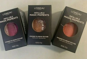 3x L'Oreal MIXED COLOR LOT Infallible Magic Pigments Lip Pigment Powder to Cream - Picture 1 of 6