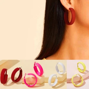 Mujeres Pendientes de aro redondo grande de moda color caramelo oreja joyería regalos - Imagen 1 de 13