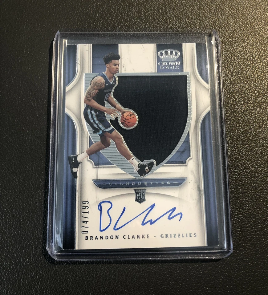2019-20 Crown Royale Brandon Clarke Silhouettes Patch Auto RPA /199 Rookie RC - Image 1 of 3