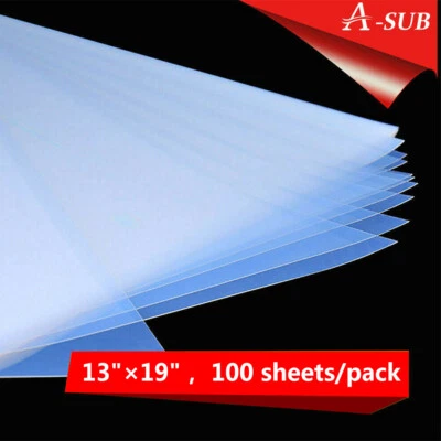 100 Sheets 13x19 Inkjet Film for Screen Printing Waterproof Silk Transparency  - Image 1 of 4