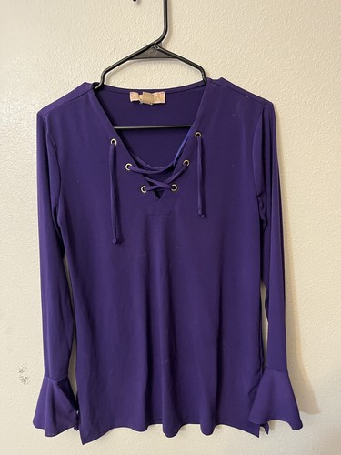 Cravatta Michael Kors taglia small manica a campana stringata collo viola