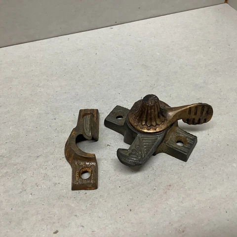 Antique Vintage Window Sash Lock Fancy Bronze Top Eagle Claw P248 Cover
