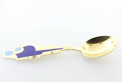 A. Michelsen Sterling Silver Denmark Enamel JULEN 1962 Gold Wash Enamel Spoon - Image 1 of 4