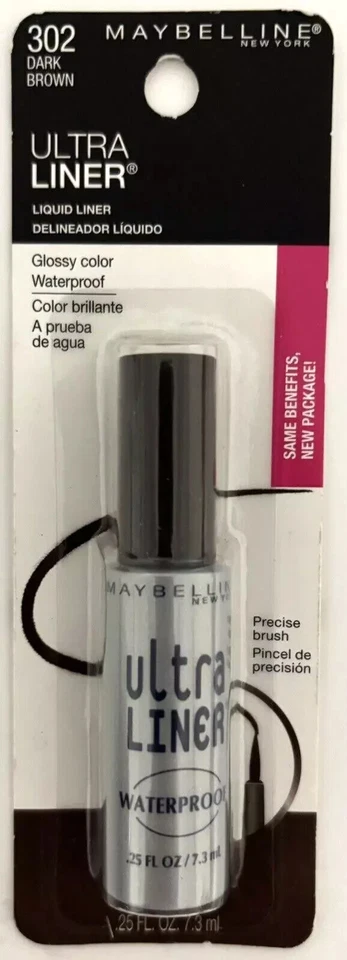 Maybelline Ultra Delineador Líquido Delineador Impermeable 302 MARRÓN OSCURO ¡NUEVO! Foto 1 de 1