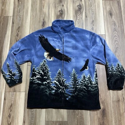 De colección Trail Crest Águila Calva Patrón Bosque Cremallera Completa Vellón, XL Foto 1 de 4