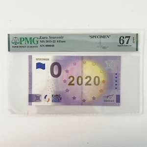 PMG 67 Magnífica Gem Unc - 0 euros recuerdo tarjeta de banco lámina de oro 000040 - Imagen 1 de 3