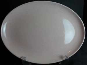 MCM Rosa Gesprenkelte Platte Oval Keramik Serviertablett Mid Century 11" Unmarkiert - Bild 1 von 10