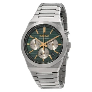 Seiko Sport Chronograph Quartz Green Dial Men's Watch SSB461P1 - Picture 1 of 7