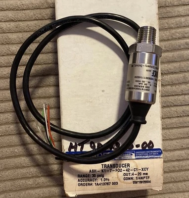 ASHCROFT ASH-K1-7-F02-42-C1 / 30 PSIG ПРЕОБРАЗОВАТЕЛЬ / 4-20MA / 1/4'' NPT / НОВЫЙ!! - Изображение 1 из 3
