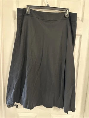 Talbots Italian Flannel Wool Skirt Black Faux Wrap A-Line Lined Sz 20 NWT - Image 1 of 4