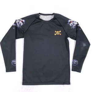 XMartial Rash Guard Long Sleeve Medium BJJ MMA Grappling Combat Core Black - Picture 1 of 11