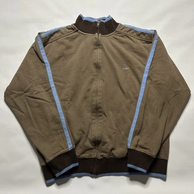 Chaqueta De Colección Ocean Pacific Cremallera Completa XL Marrón Azul Rayas Surf Patinador Y2K Foto 1 de 4