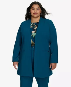 Calvin Klein Damen Plus Size Open-Front Topper Jacke Blazer Aqua Grün 22W - Bild 1 von 10