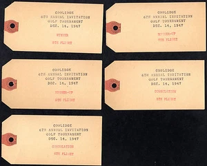 Lote de 5 etiquetas de premio Coolidge Arizona 1947 senador Ben Arnold Estate - Imagen 1 de 1