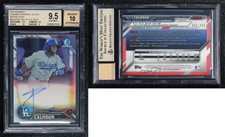 2016 Bowman Chrome Prospects Refractor /499 Willie Calhoun BGS 9.5 GEM MINT Auto