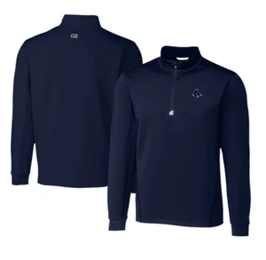Red Sox XL - Cutter & Buck Navy Traverse Eco Tri-Blend DryTec Quarter-Zip Jacket - Picture 1 of 4