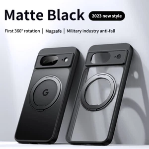 For Google Pixel 9 8 Pro 8A Armor Metal Shockproof Ring Holder Hybrid Case Cover - Picture 1 of 14