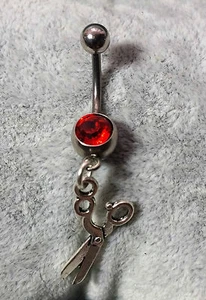 PIERCING OMBELICO FORBICI SCISSORS NAVEL BELLY BARS 316L SURGICAL STEEL 1,6 MM - Picture 1 of 1