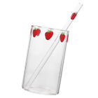  Tumbler Bottle to Go Coffee Paper Cups Strawberry Glass with Cover