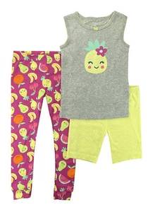 Carter's Girls Or Boys 3 Piece Cotton Pajama Set,Grey,4T Size 4T Color Gray - Picture 1 of 2