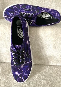 Vans Off the Wall UK 3.5 Púrpura Lightning Mujer Entrenadores Zapatos Planos Usados ​​una vez - Imagen 1 de 9