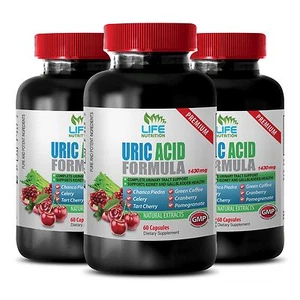 Advanced Antioxidant Capsules - Uric Acid Formula 1430mg - Gout 3 Bottles - Picture 1 of 12