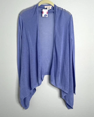 NWT Fresh Produce Women's  M Dusty Blue Soft Fine Knit Open Lightweight Cardigan - Image 1 of 4