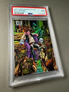 (PSA 9) 2021 Star Wars Galaxy #33, “New Friends” Refractor - Picture 1 of 3
