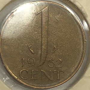 1962 Netherlands One Cent Foreign Coin #2186 - Picture 1 of 2